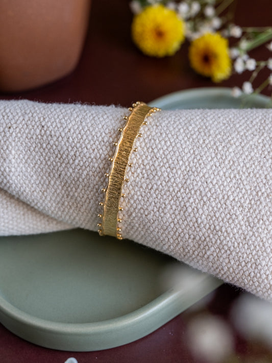 Kinari Dotted Brass Statement Bracelet (Anti Tarnish)