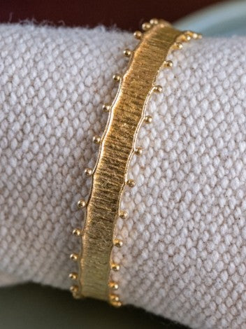 Kinari Dotted Brass Statement Bracelet (Anti Tarnish)