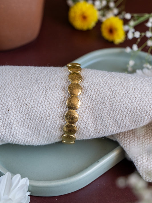 Dewdrop Link Brass Statement Bracelet