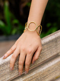 Linked Rings Adjustable Brass Bracelet (Anti Tarnish)
