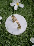 Stripe Tri Mixed Metal Adjustable Brass Bracelet (Anti Tarnish)