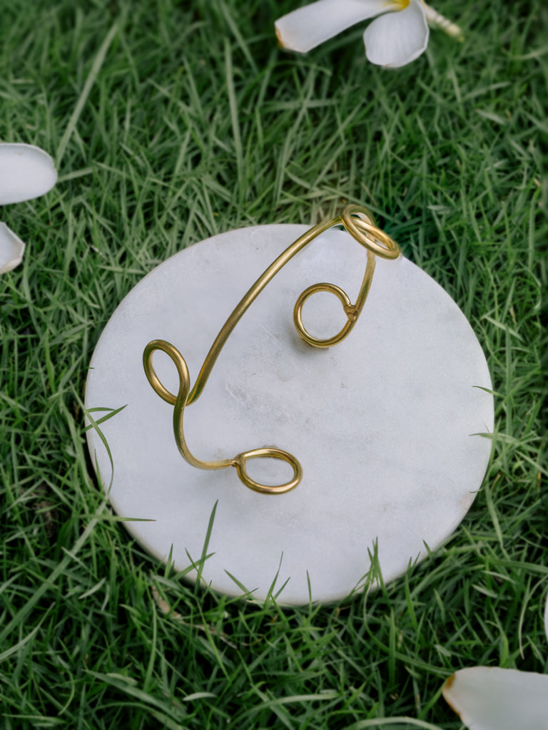 Rollo Adjustable Brass Bracelet (Anti Tarnish)
