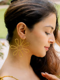 Glinda Flower Brass Earring (Anti Tarnish)