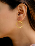 Comet Twirl Brass Earring (Anti Tarnish)
