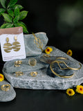 Kuts 10 Jewel Brass Anti Tarnish Hamper ( 6 rings, 3 Bracelet, 1 Earring)