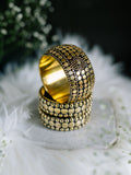 Vintage Studded Brass Bangle Combo - Stack of 3 Bangles