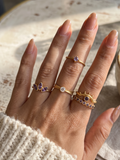Purple Haze Brass Ring Stack (Anti Tarnish) - 5  Rings