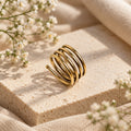 Espiral Brass Adjustable Ring (Anti Tarnish)