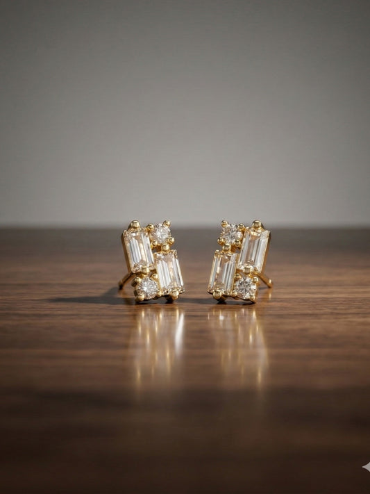 Grid diamond Brass Studs (Anti Tarnish)