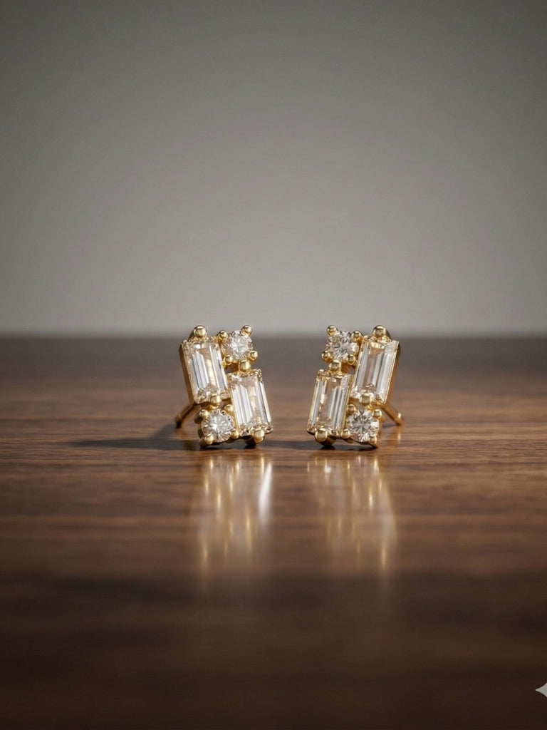 Grid diamond Brass Studs (Anti Tarnish)