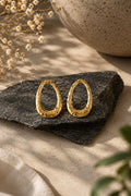 Hammered Gold Hoop Earrings