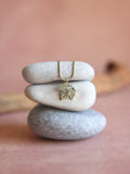 Golden Monstera Leaf Brass Necklace (Anti Tarnish)