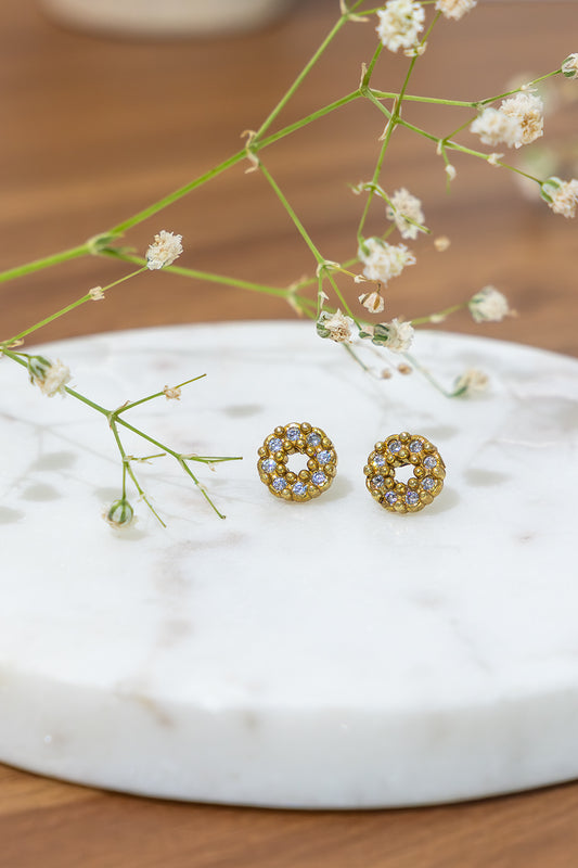 Golden Orbit Brass Studs (Anti Tarnish)