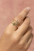 Clover Bloom Brass Adjustable Ring (Anti Tarnish)