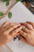 6 Interlock Ring Set Gold - Set of 6 - Lili-Origin