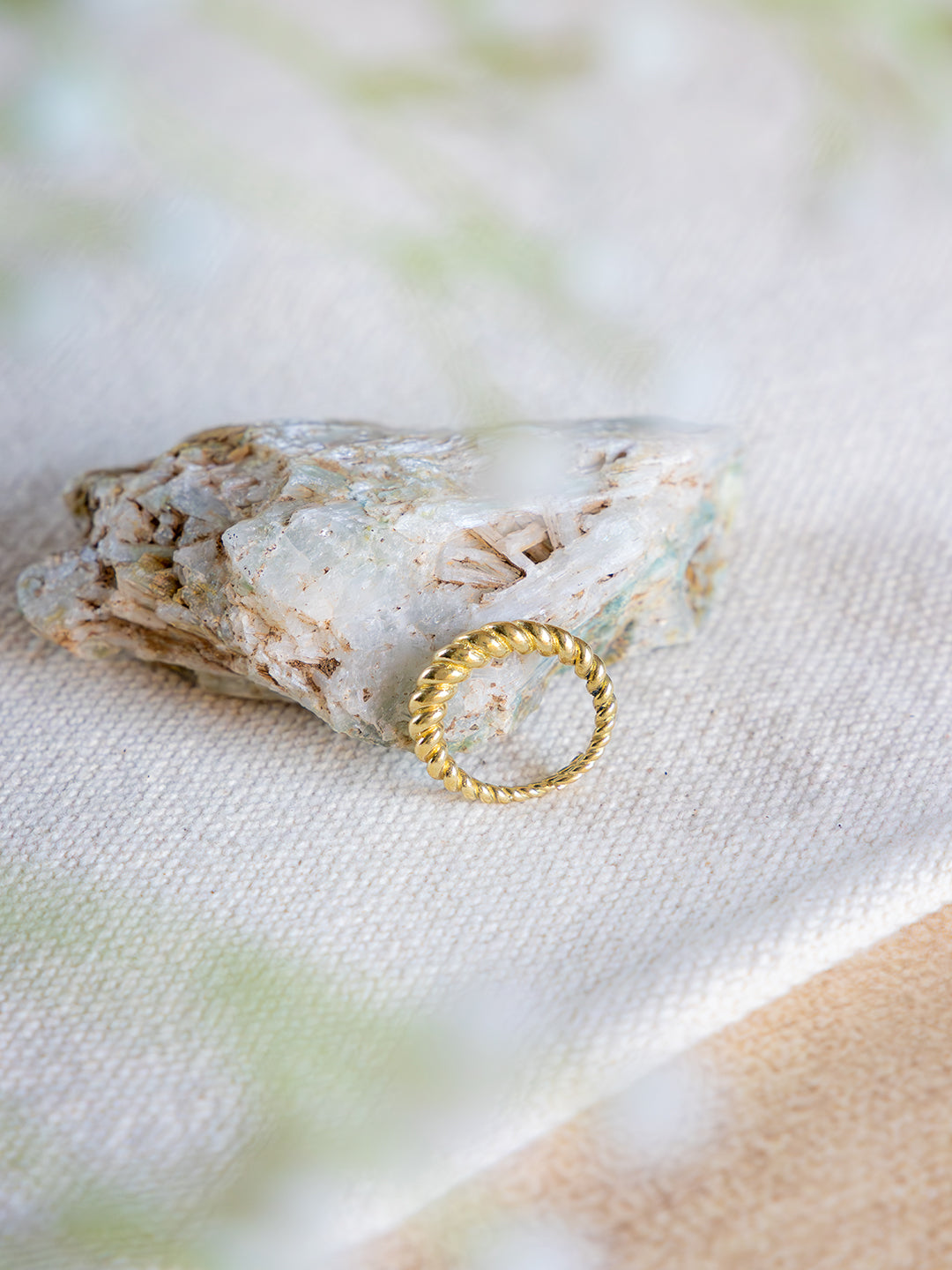 Twill Brass Adjustable Ring (Anti Tarnish)