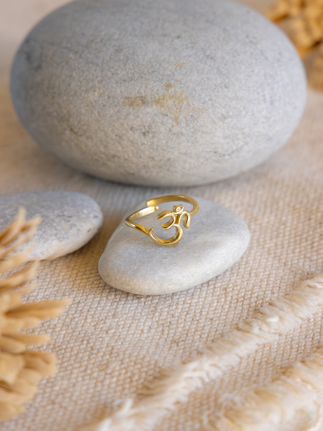 Divine Om Brass Adjustable Ring (Anti Tarnish)