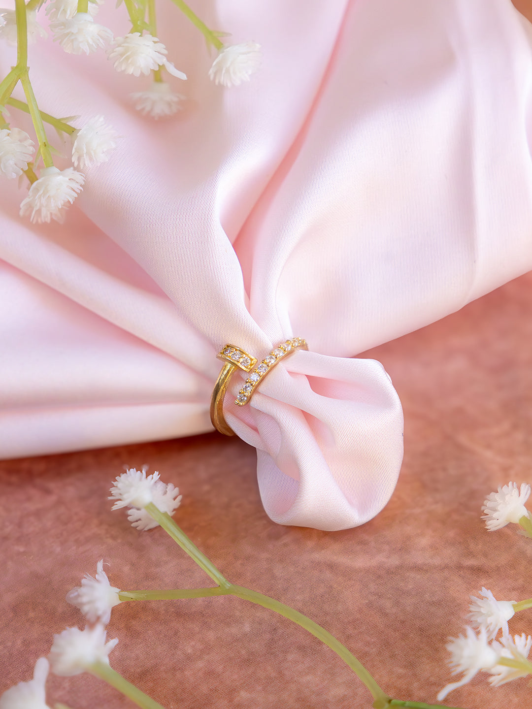 Twilight Brass Adjustable Ring (Anti Tarnish)