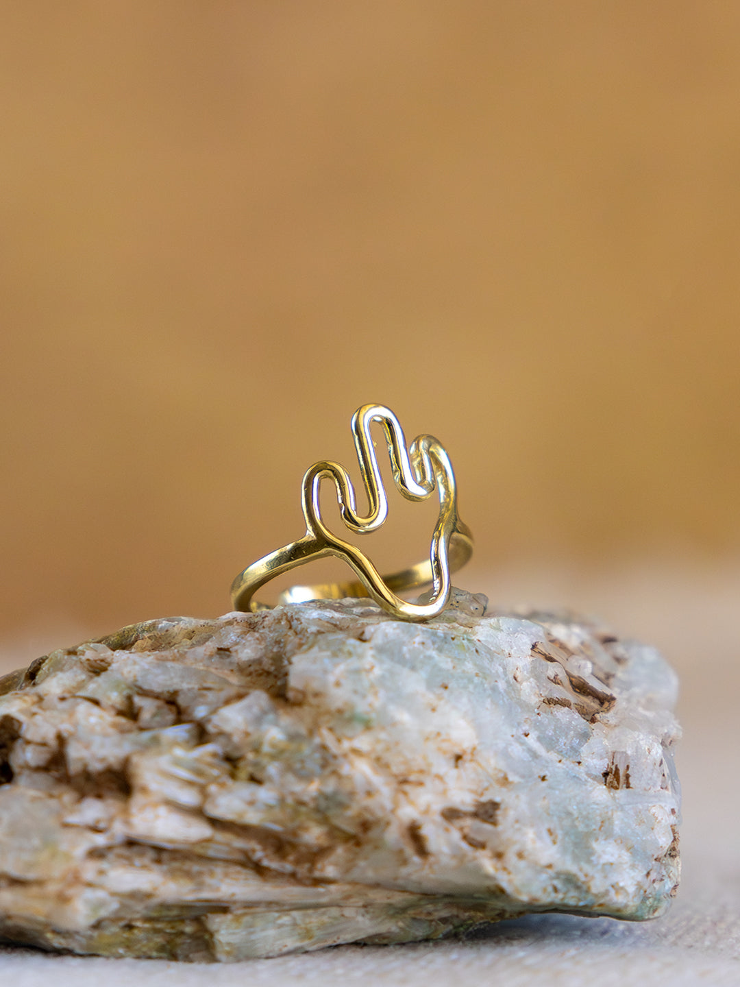 Peace Palm Brass Adjustable Ring (Anti Tarnish)