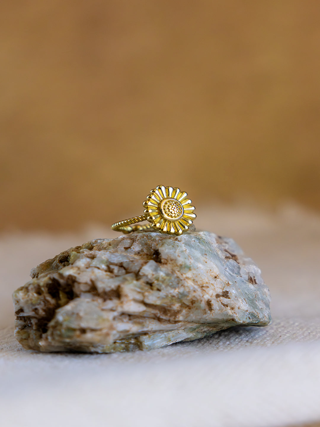 Sunbloom Brass Adjustable Ring (Anti Tarnish)