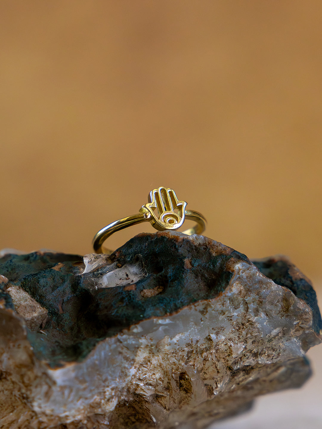 Hamsa Brass Ring Brass Adjustable Ring (Anti Tarnish)