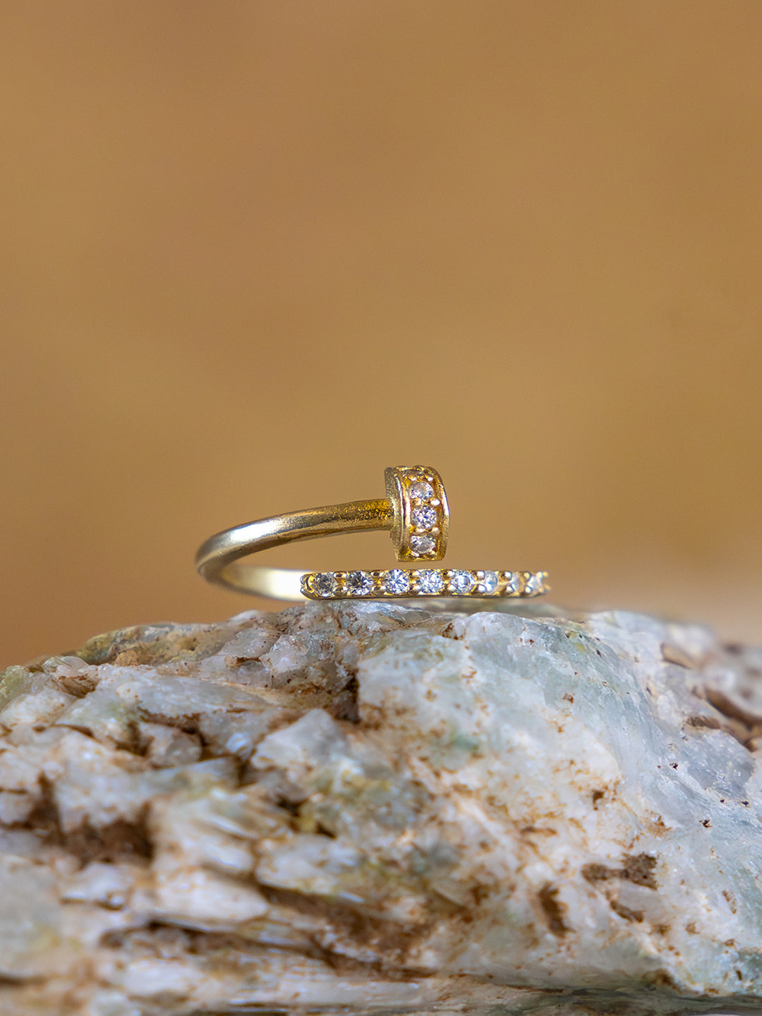 Twilight Brass Adjustable Ring (Anti Tarnish)