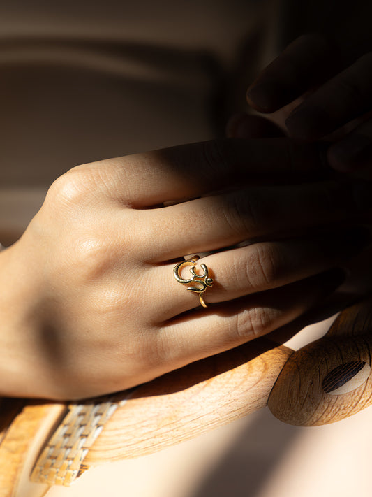 Divine Om Brass Adjustable Ring (Anti Tarnish)