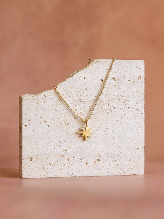 North Star Brass Necklace (Anti Tarnish)