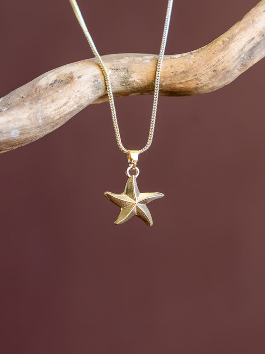 Aurelia Starfish Brass Necklace (Anti Tarnish)
