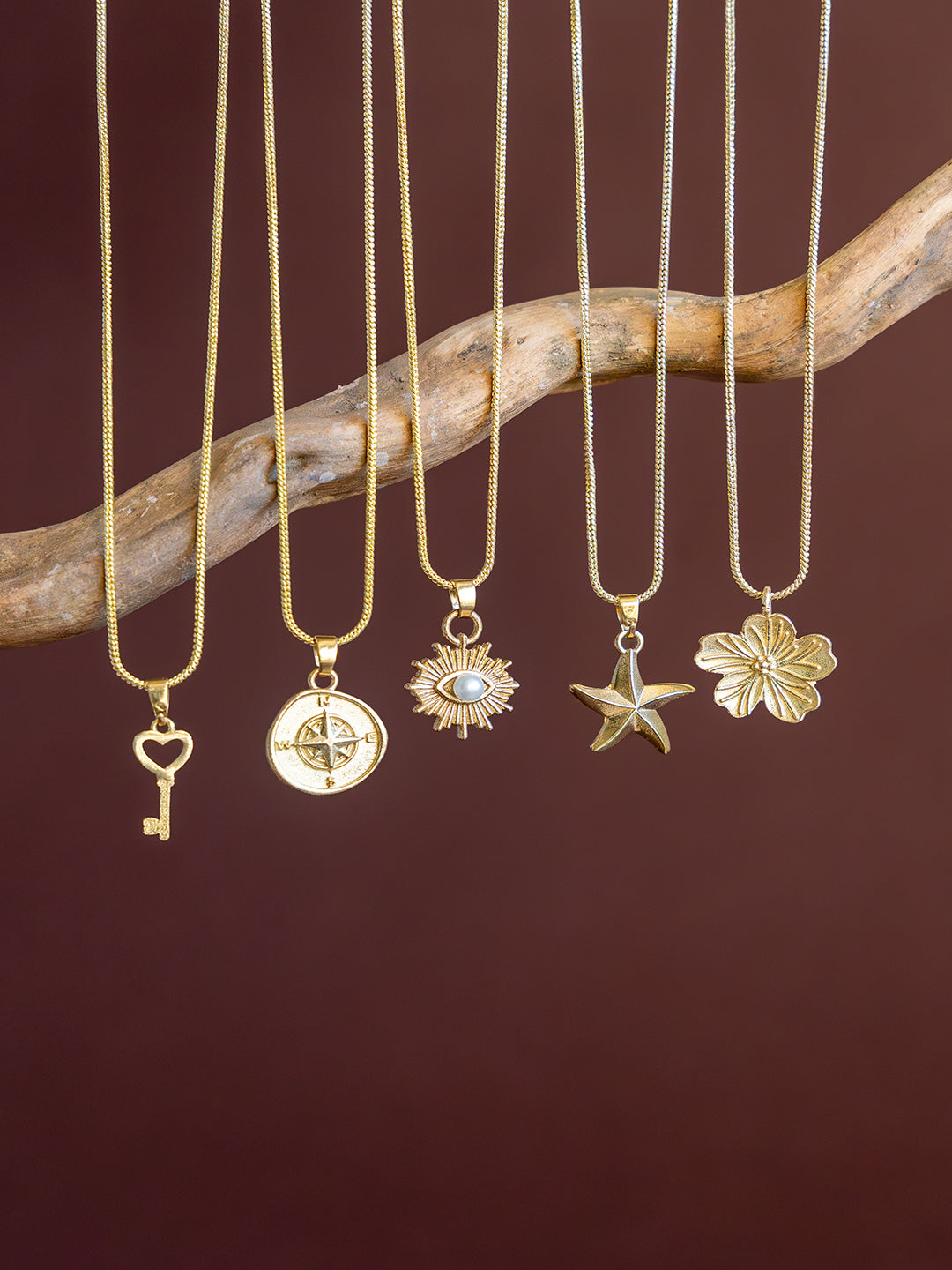 Timeless Charm Brass Necklace Combo (Anti Tarnish)