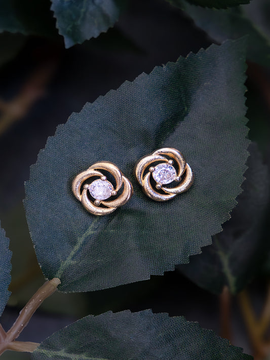 Nova Swirl diamond Brass Studs (Anti Tarnish)