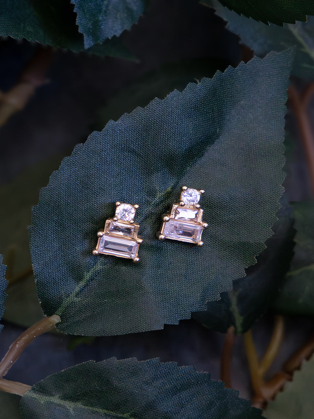 Prism Pop Diamond Brass Studs (Anti Tarnish)