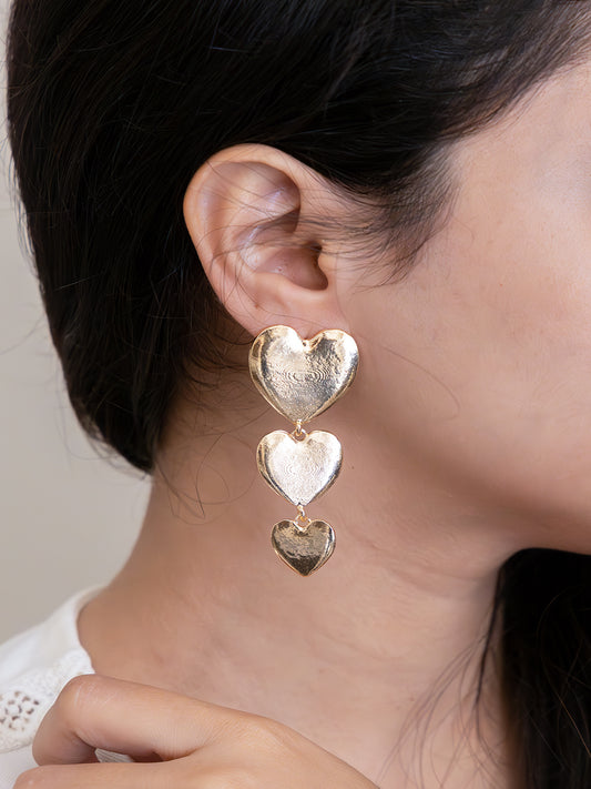 Triple Heart Statement Earring