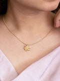 Veinline Leaf Brass Necklace (Anti Tarnish)