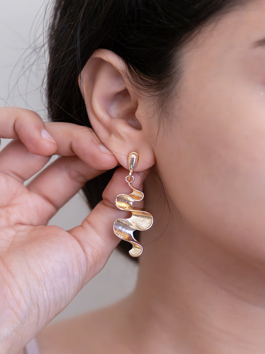 Liquid Wave Statement Earrings