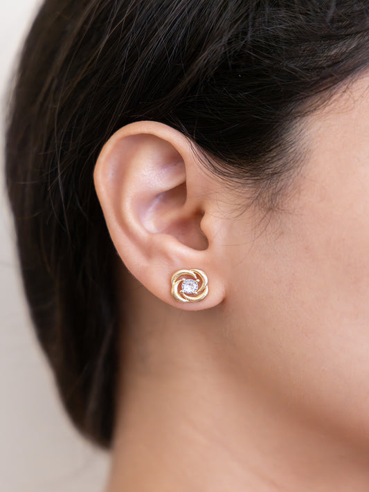 Nova Swirl diamond Brass Studs (Anti Tarnish)