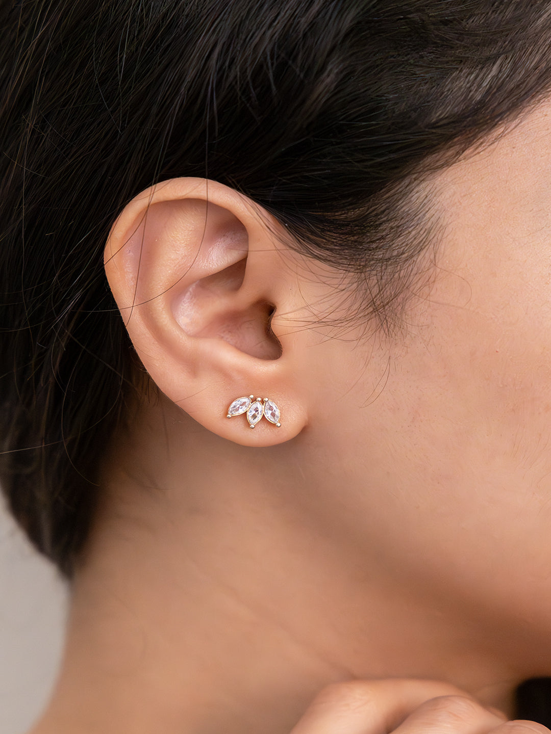 Seven Shades of Sparkle Diamond Brass Studs (Anti Tarnish) - Pair of 7 Earrings