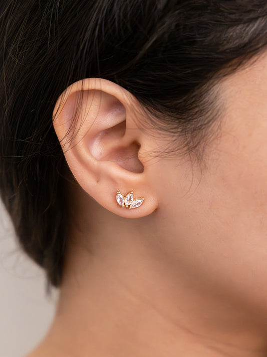 Tri-Petal Diamond Brass Studs (Anti Tarnish)