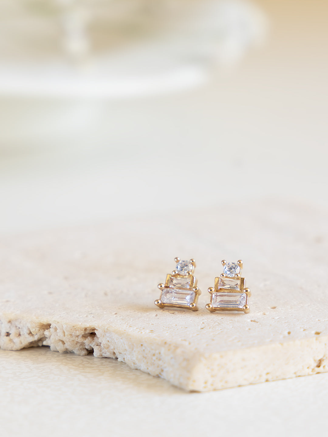 Prism Pop Diamond Brass Studs (Anti Tarnish)