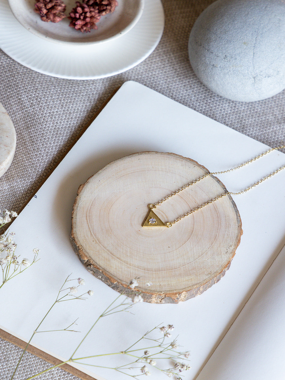 Trinity Spark Brass Necklace (Anti Tarnish)