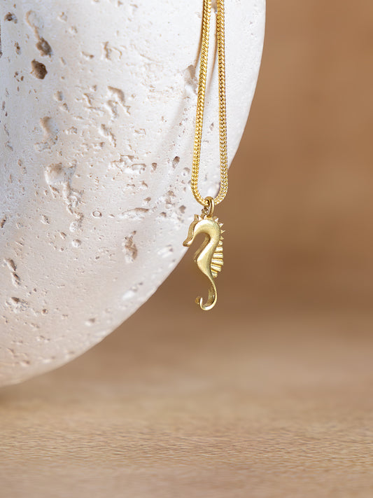 Seahorse Whisper Brass Necklace (Anti Tarnish)