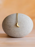 Luna Crescent Charm Brass Necklace (Anti Tarnish)