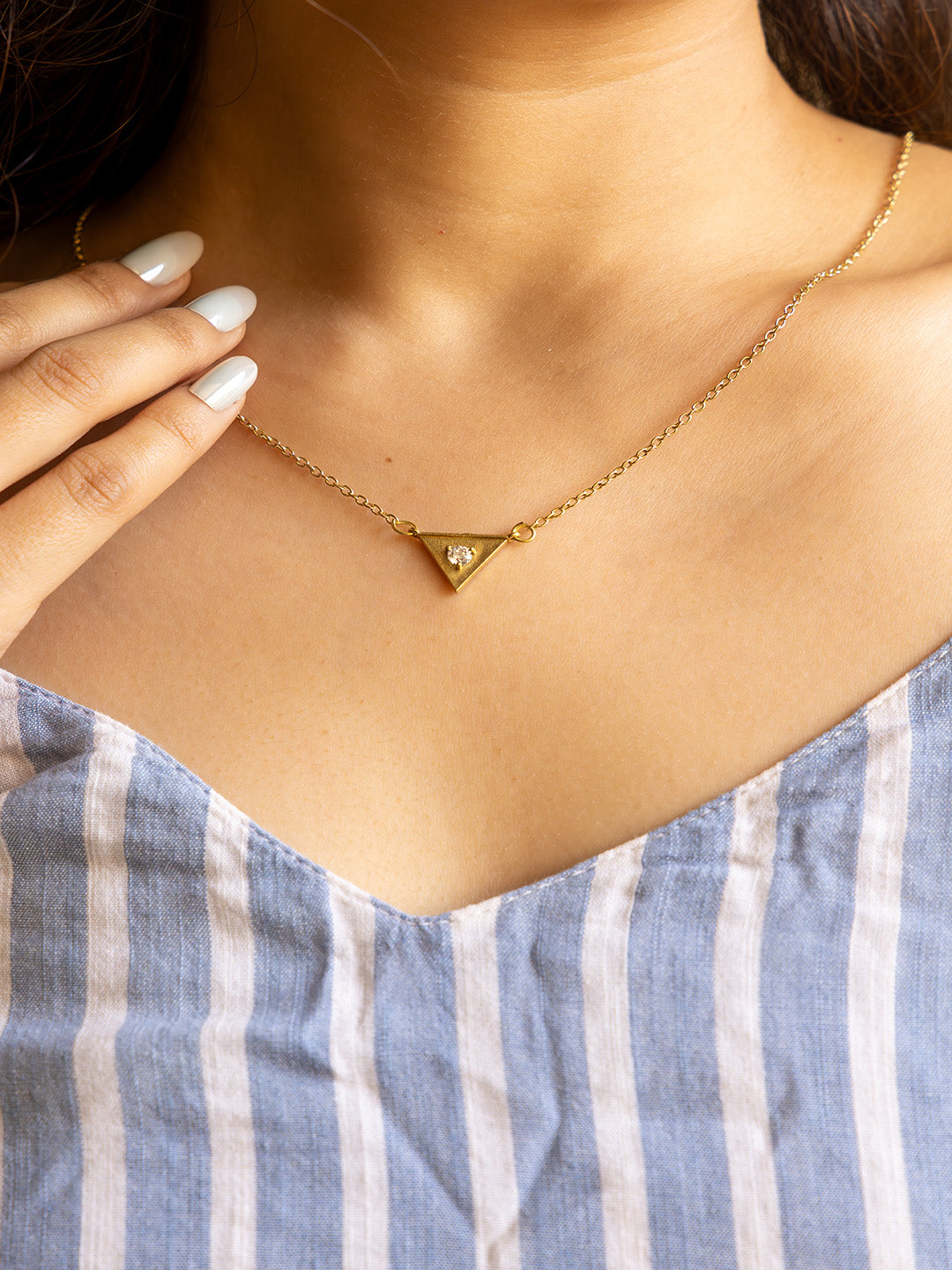 Trinity Spark Brass Necklace (Anti Tarnish)