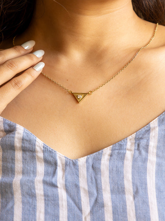 Trinity Spark Brass Necklace (Anti Tarnish)