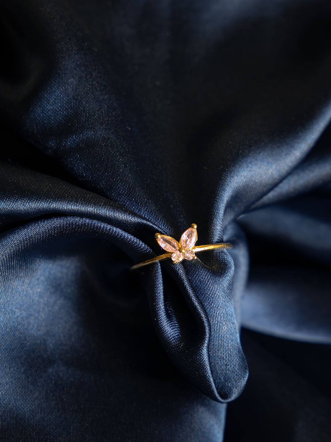 Butterfly Kiss Brass Adjustable Ring (Anti Tarnish)