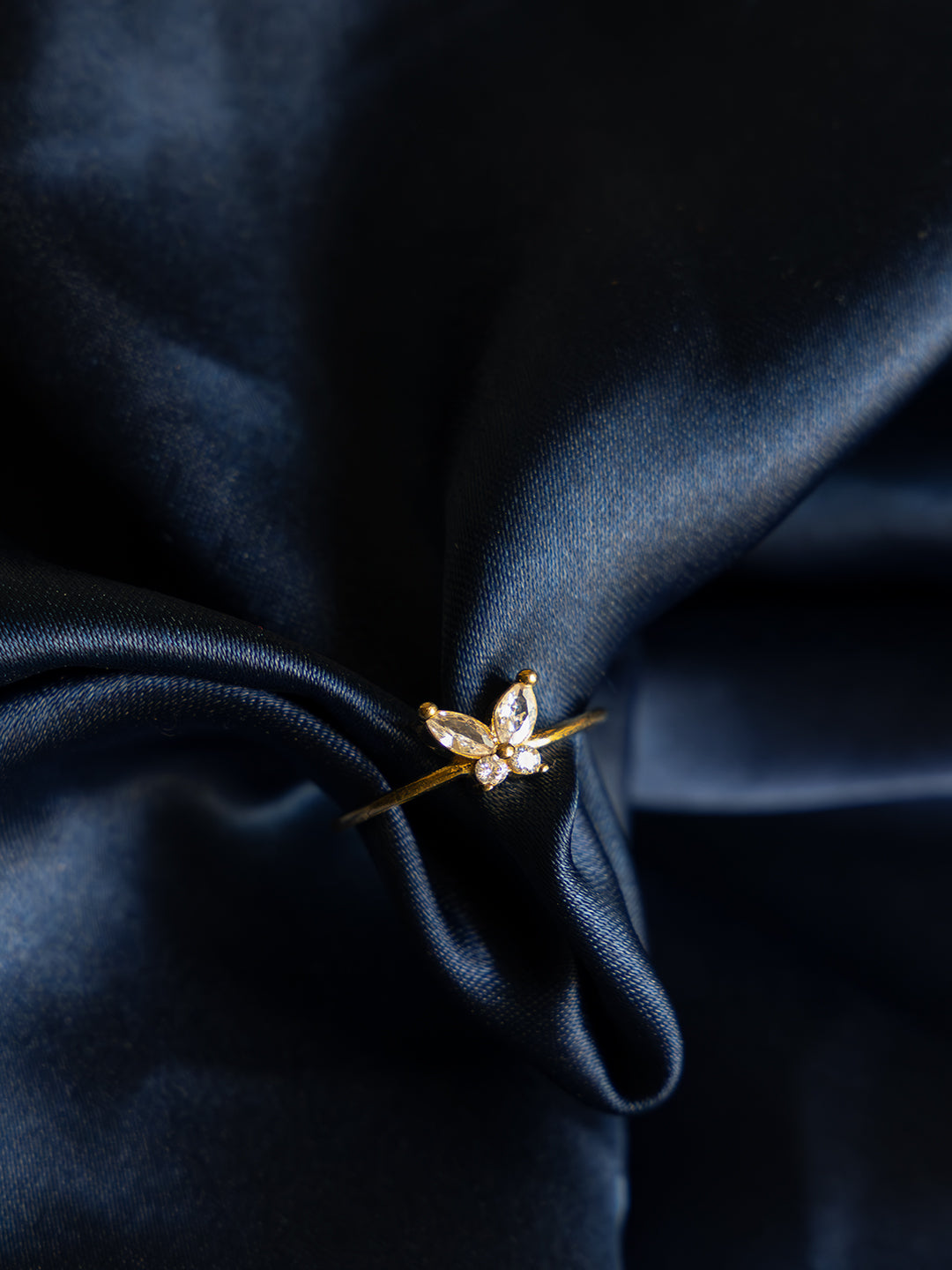 Butterfly Kiss Brass Adjustable Ring (Anti Tarnish)