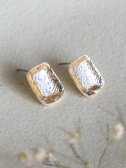 Hammered Gold Stud