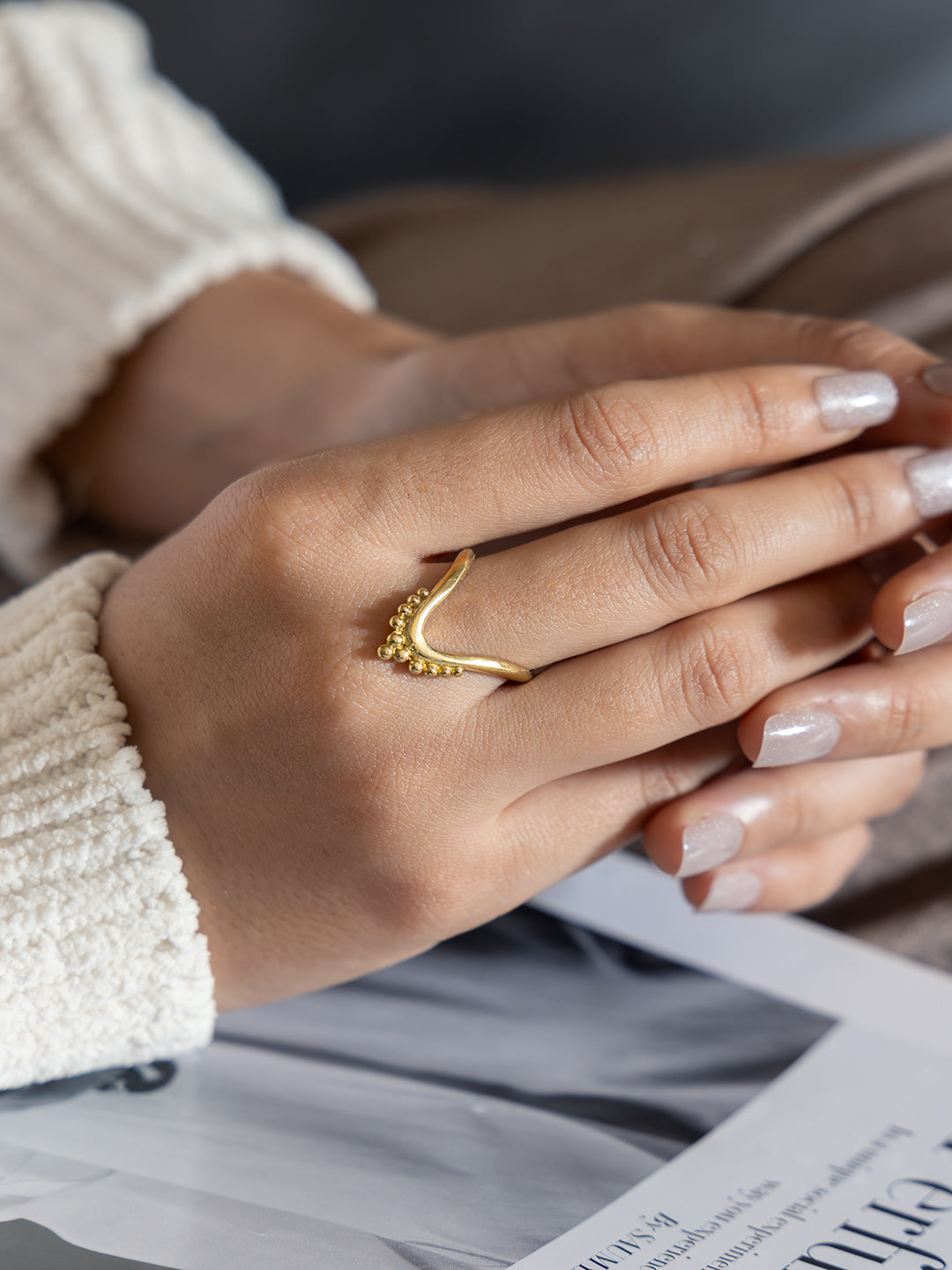 Velora Bead Ring Brass Ring (Anti Tarnish)