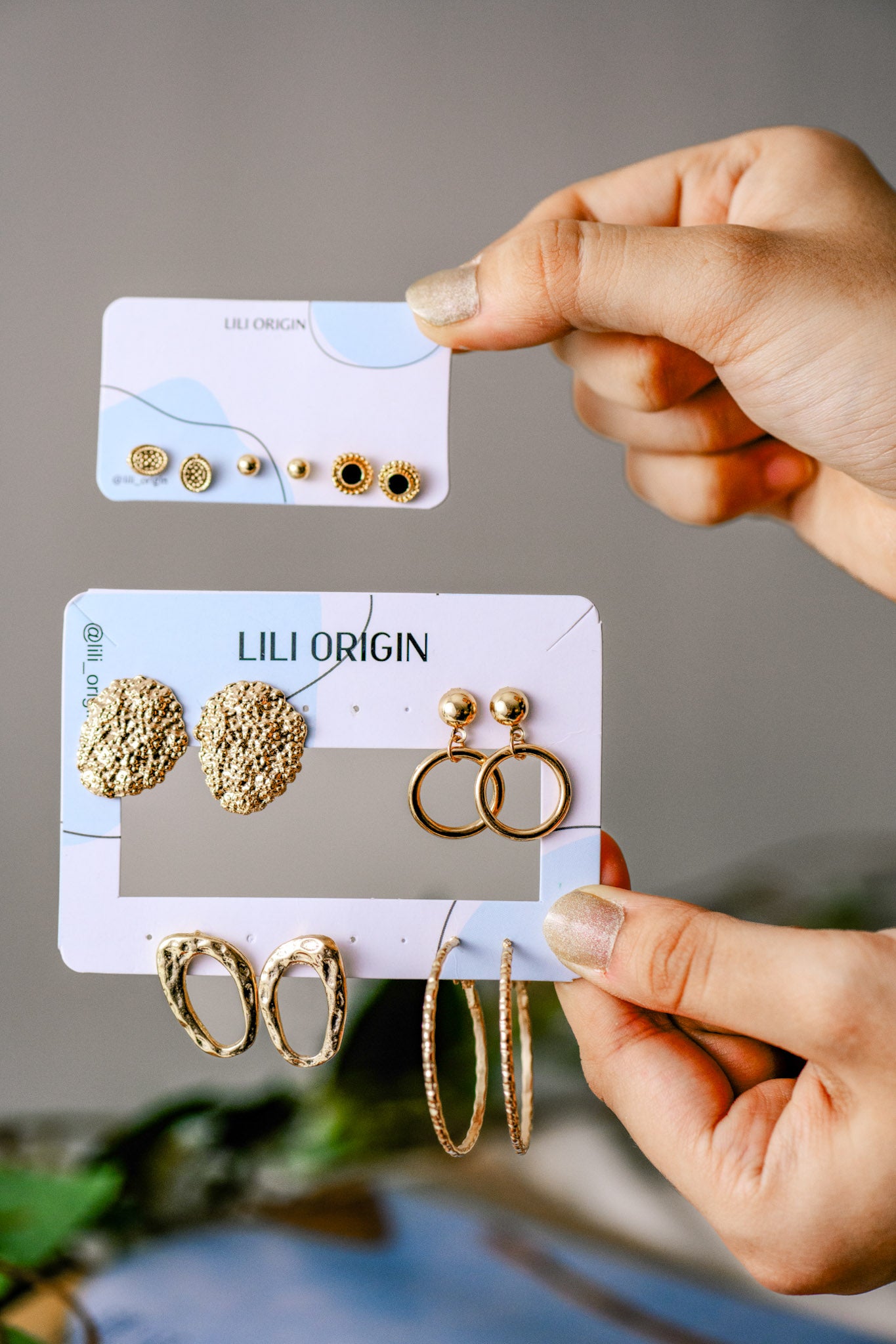 7 pack geometric earring - Lili-Origin