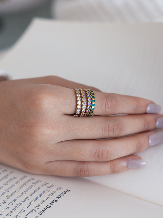 Spark Stack Ring Brass Adjustable Ring Valentine Combo (Anti Tarnish) - Set of 4 Rings